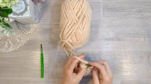 Пряжа Alize velluto: вяжем образец крючком.