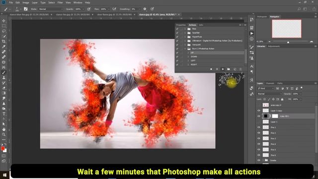 Flame effect Photoshop actions | Photoshop tutorial смотреть онлайн
