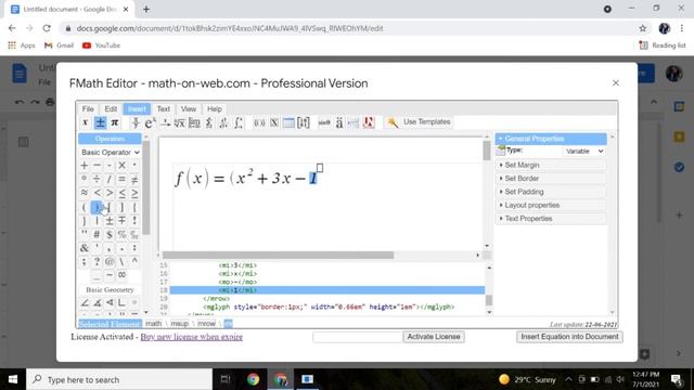 Writing a math formula using the FMath Equation Editor and inserting it into Google Docs смотреть онлайн