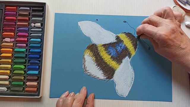 .Как ПРОСТО нарисовать пчелу.живопись пастелью для детей и начинающих художников. смотреть онлайн