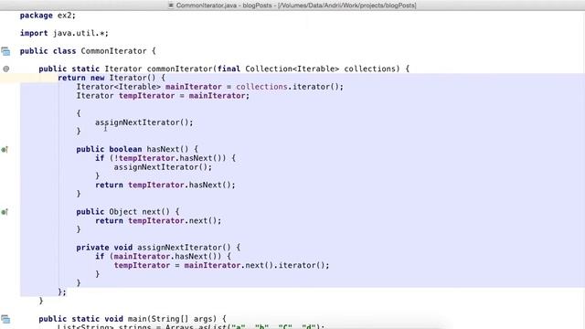 Implementations of common iterator for several collections in Java смотреть онлайн