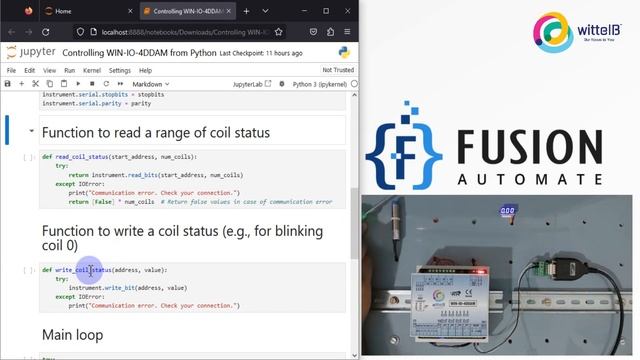 Controlling DI & DO of WIN IO 4DDAM Modbus RS485 IO Card Via Python Script | WittelB | IoT | IIoT | смотреть онлайн