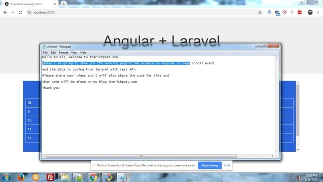 Laravel pagination with Angular pagination working example смотреть онлайн