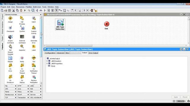 Working with Topics using JMS Palettes in Tibco BW Process смотреть онлайн
