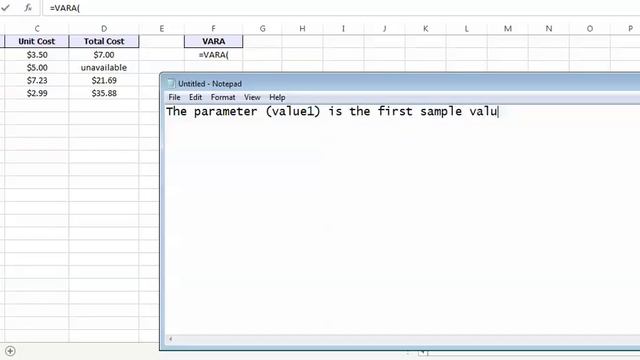 Excel VARA Function - How to use VARA Function смотреть онлайн