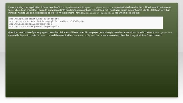 Use embedded database for test in spring boot смотреть онлайн