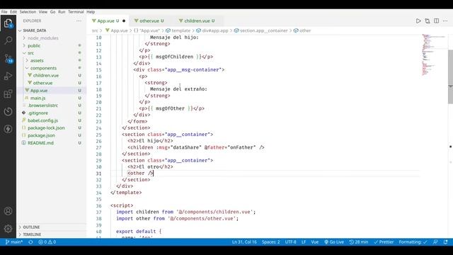 Compartir datos entre componentes en Vue 2 смотреть онлайн