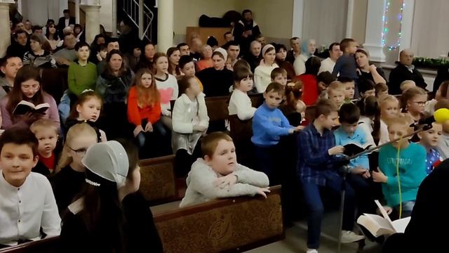 Праздник Рождества 25.12.2022г.Церковь ЕХБ Пос.Высокий Участие молодежи, детей,сценка смотреть онлайн
