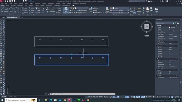 Autocad Dynamic Block - Industrial washbasin (Plan) смотреть онлайн