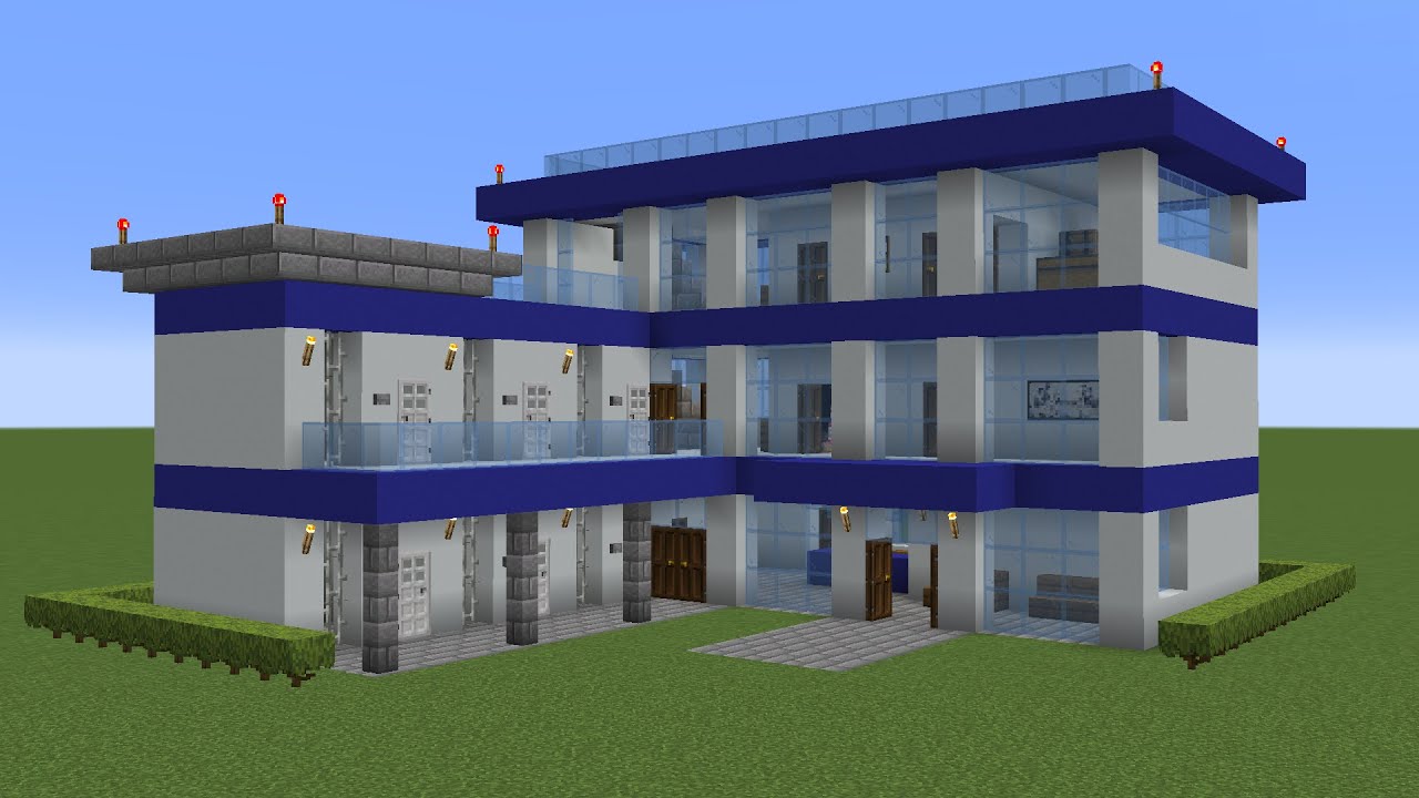 Майнкрафт - как построить полицейский участок, minecraft.