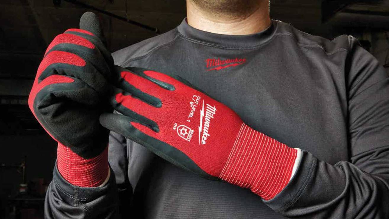 Milwaukee Red Nitrile Dipped Cut Resistant Winter Work Gloves
