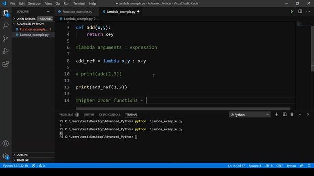 Advanced Python Programming | Part 2 | Lambda Functions смотреть онлайн