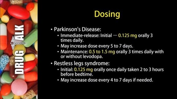 Pramipexole (Mirapex) - Uses, Dosing, Side Effects