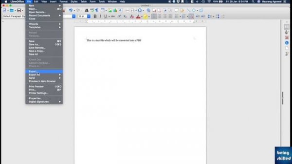 How to convert a LibreOffice Word Document into a PDF?