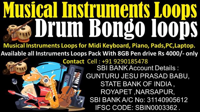 Drum Bongo loops,Musical Instruments loops for Midi Keyboard, Piano, Pads,PC,Laptop смотреть онлайн