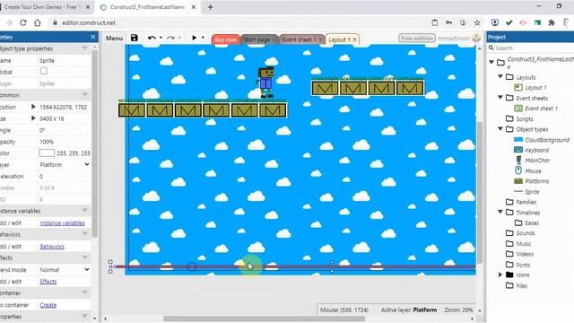 Construct 3 Video 10 Destroying a sprite смотреть онлайн