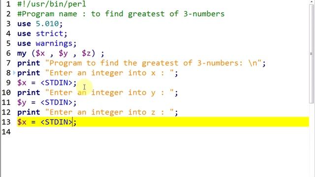 Perl PROGRAMMING : Greatest of three number смотреть онлайн