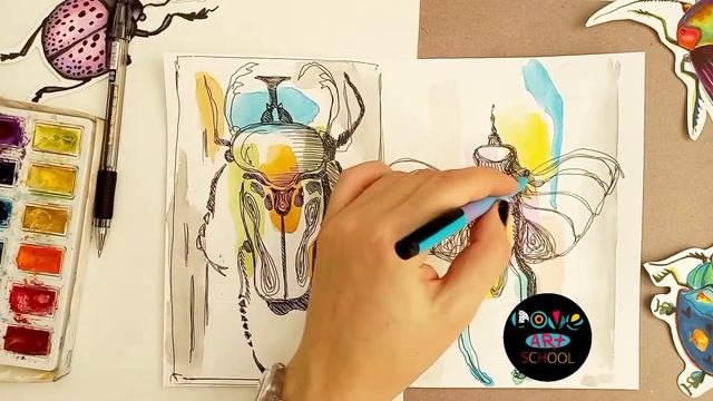 День 6 Марафона "Гуашь и акварель" смотреть онлайн