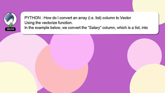 PYTHON : How do I convert an array (i.e. list) column to Vector смотреть онлайн