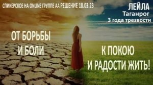 12 шагов. Простота понимания и применения. Лейла (Таганрог) Спикерское на online-группе АА Решение