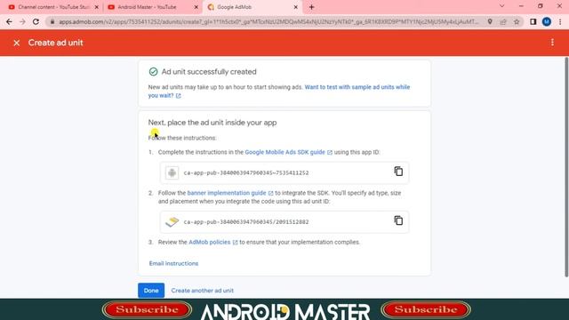 How to Generate ad Unit Id in Admob account || Google Ads unit ids || Android Master смотреть онлайн