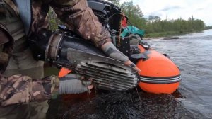 Водометная насадка Карась. Чистим от травы и камней.