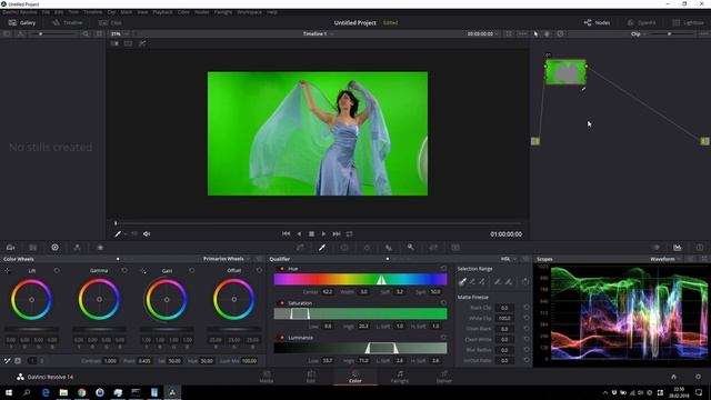 Знакомство с DaVinci Resolve 14 - Убираем фон или Хромакей смотреть онлайн