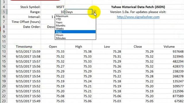 Excel: Instantly Import 1 minute Historical stock prices using JSON смотреть онлайн