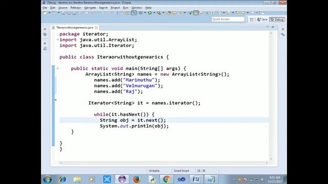 Java tutorial in Tamil-54:Generics with iterator in java смотреть онлайн