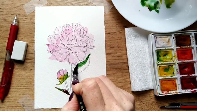 Покажу простой способ КАК НАРИСОВАТЬ ПИОН | РИСУЙ СО МНОЙ смотреть онлайн