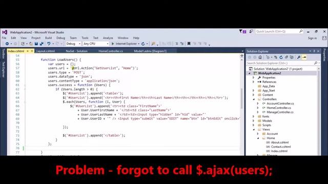 MVC - JSON - Fix issue where function in Controller is not called смотреть онлайн
