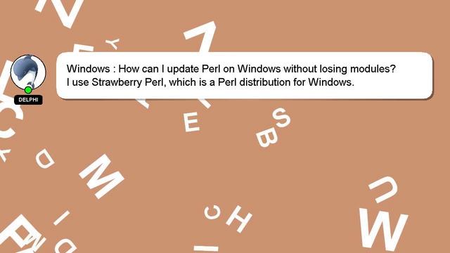 Windows : How can I update Perl on Windows without losing modules? смотреть онлайн