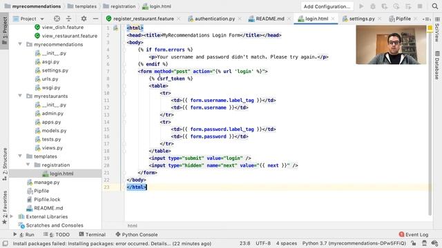 7. Django Web Project Tutorial - Login Form смотреть онлайн