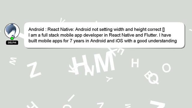 Android : React Native: Android not setting width and height correct [] смотреть онлайн