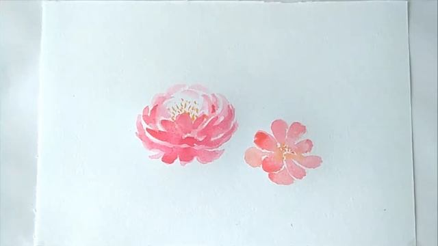 How to paint a Peony Flower, Watercolor Painting Step by step tutorial for beginners смотреть онлайн