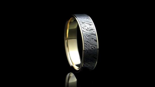 Damascus steel ring "Fortuna". Кольцо из дамасской стали. смотреть онлайн