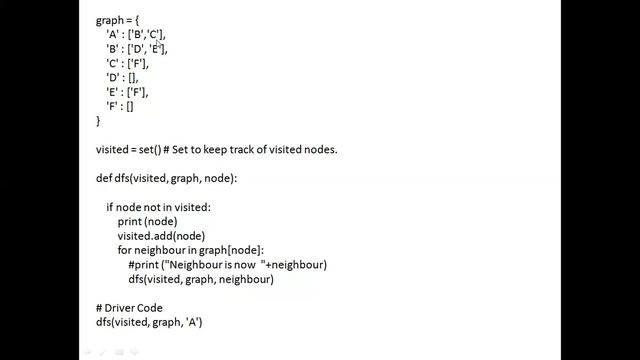 Depth First Search explanation in python language - hindi смотреть онлайн