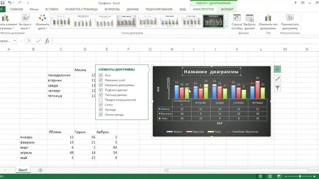 Графики и диаграммы в Excel смотреть онлайн