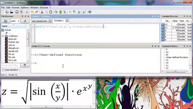 User-defined function in Scilab смотреть онлайн