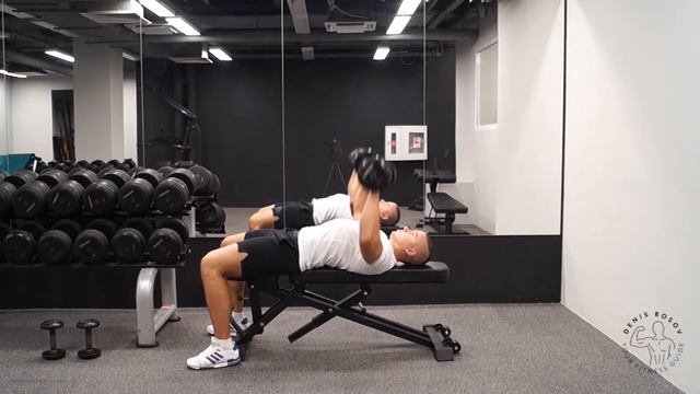 Жим гантелей на горизонтальной скамье смотреть онлайн