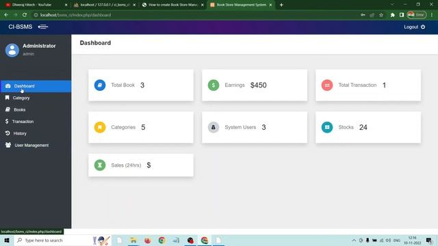 How to create Book Store Management System With Admin Panel Using PHP #collegeprojects смотреть онлайн
