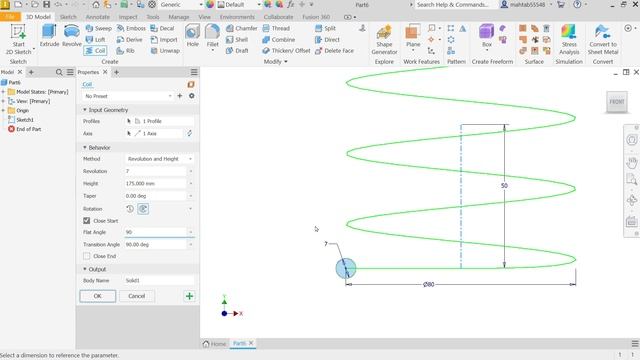 Autodesk Inventor 2023 Create Coil Spring смотреть онлайн