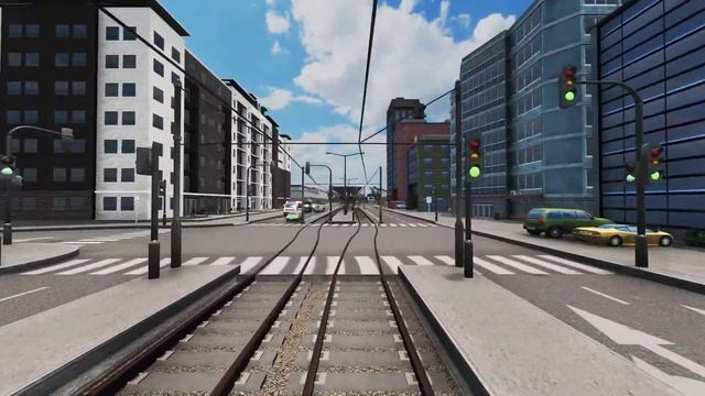 Cities: Skylines - First Person Light Rail Train Ride - Line 1 смотреть онлайн