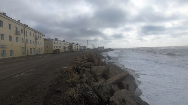 Сахалин. Углегорск. Порт. Шторм. ул.Приморская, ул.Портовая. апрель 2022г. смотреть онлайн