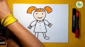 Как нарисовать Куклу, Урок рисования для детей от 3 лет