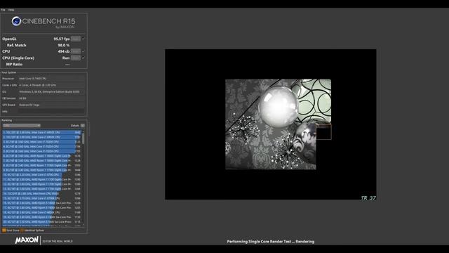 Intel Core i5 7400 & Radeon RX Vega56 Cinebench R15 test смотреть онлайн