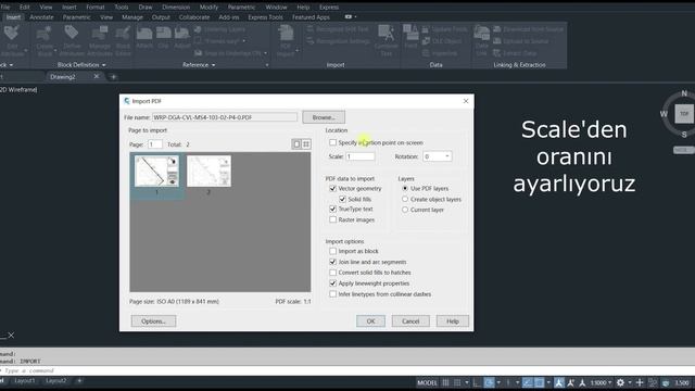 PDF formatındaki çizim Autocad formatında nasıl açılır? #PDF to #Autocad смотреть онлайн