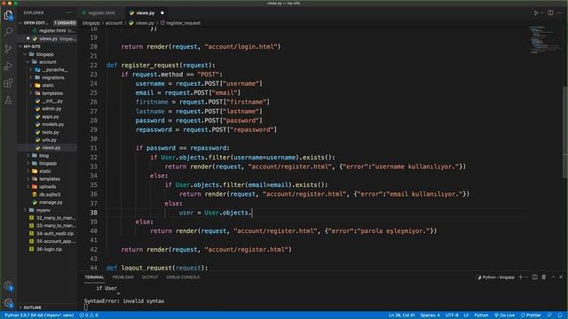 36-Python Django Dersleri-Kullanıcı Hesabı Oluşturma [Register] смотреть онлайн