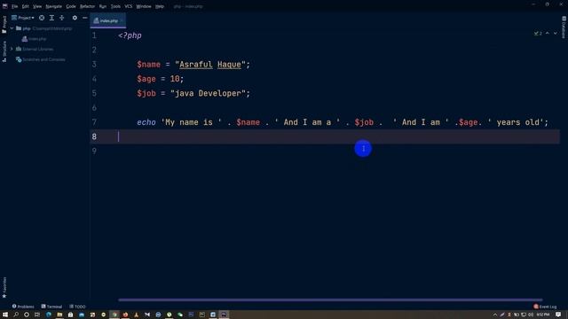 PHP part 18 string data with variables смотреть онлайн