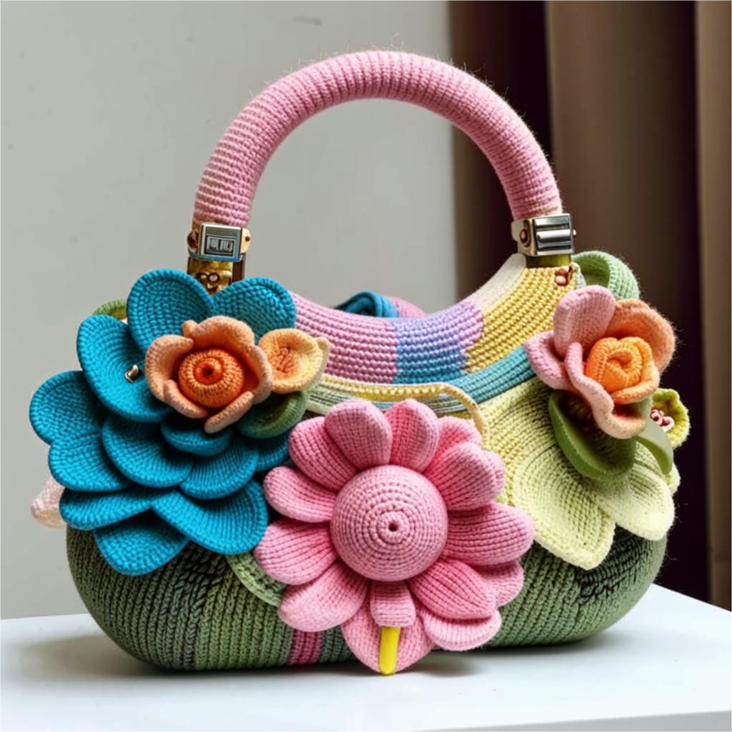 Яркие сумки с цветами и листьями. ВЯЗАНИЕ - ПОДБОРКА №12. От нейросети. смотреть онлайн
